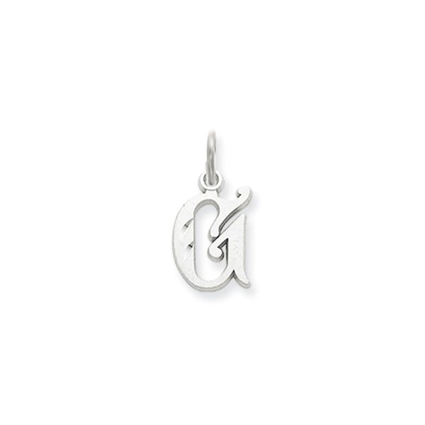 14k White Gold, Isabelle Collection, Mini Letter G Initial Charm