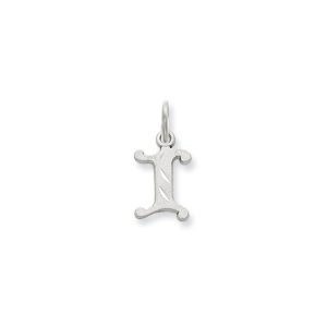 14k White Gold, Isabelle Collection, Mini Letter I Initial Charm