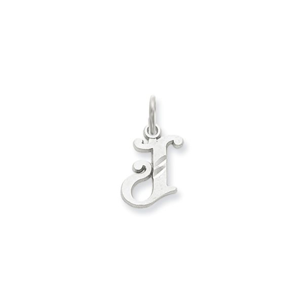 14k White Gold, Isabelle Collection, Mini Letter J Initial Charm