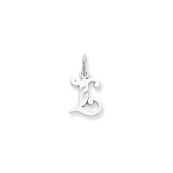 14k White Gold, Isabelle Collection, Mini Letter L Initial Charm