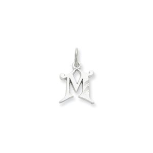 14k White Gold, Isabelle Collection, Mini Letter M Initial Charm