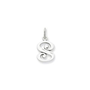 14k White Gold, Isabelle Collection, Mini Letter S Initial Charm