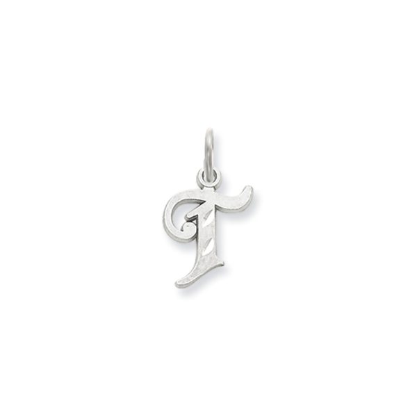 14k White Gold, Isabelle Collection, Mini Letter T Initial Charm