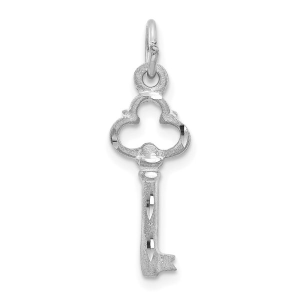 14k White Gold Key to My Heart Charm