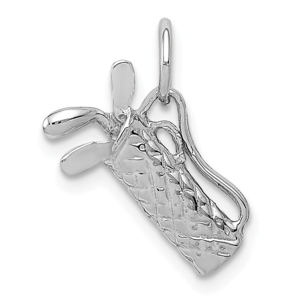 14k White Gold Small 3D Golf Bag and Clubs Charm