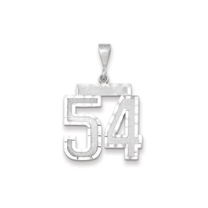 14k White Gold, Varsity Collection, Large D/C Pendant, Number 54