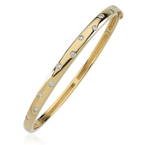 14k Yellow Gold 1/2 Ctw Diamond Bangle Bracelet