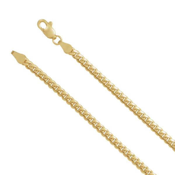 14k Yellow Gold 3.25mm Solid Miami Cuban (Curb) Chain Necklace, 18 In.