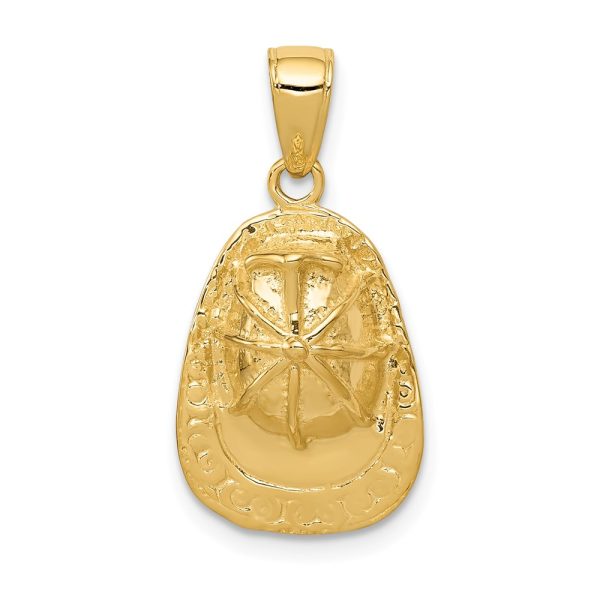 14k Yellow Gold 3D Firefighter Hat Pendant