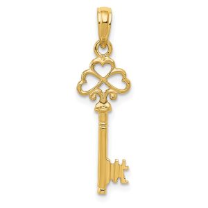 14k Yellow Gold 3D Gold Key Charm