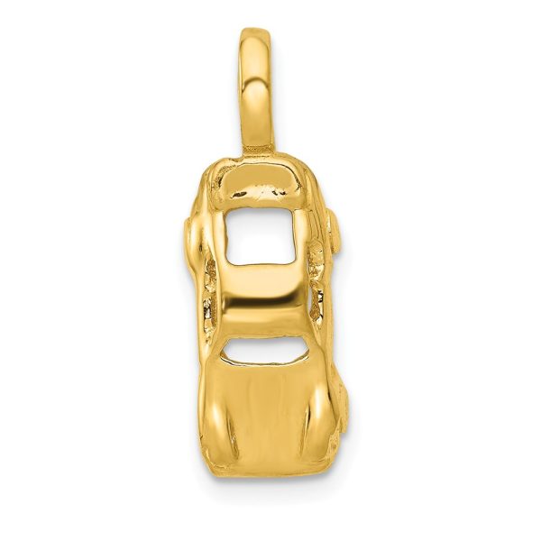 14k Yellow Gold 3D Sports Car Charm