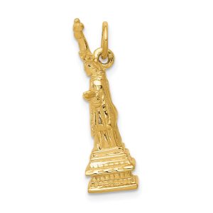 14k Yellow Gold 3D Statue of Liberty Charm