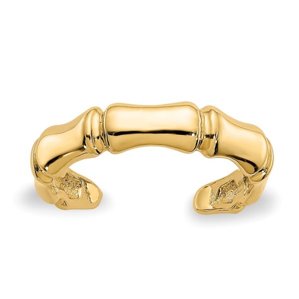 14k Yellow Gold Bamboo Inspired Toe Ring