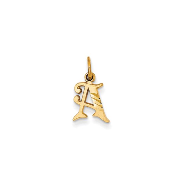 14k Yellow Gold, Isabelle Collection, Mini Letter A Initial Charm