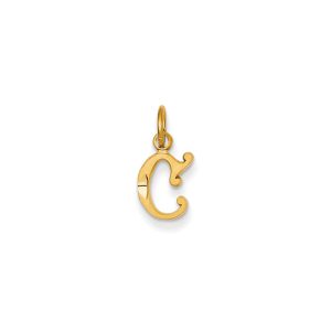 14k Yellow Gold, Isabelle Collection, Mini Letter C Initial Charm