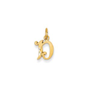 14k Yellow Gold, Isabelle Collection, Mini Letter D Initial Charm