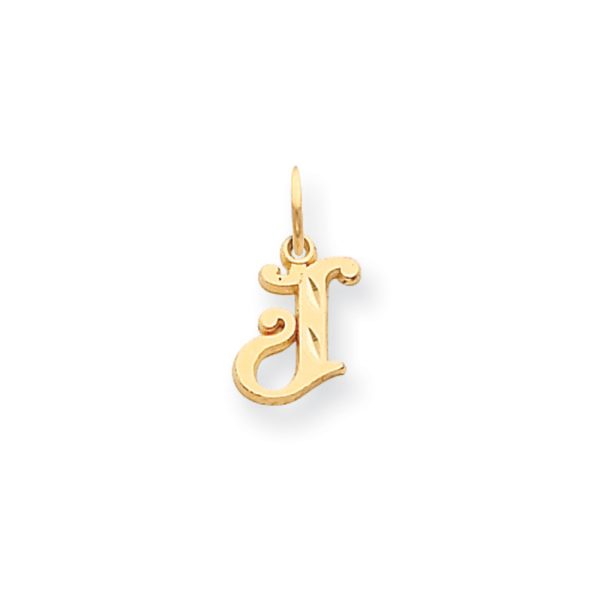 14k Yellow Gold, Isabelle Collection, Mini Letter J Initial Charm