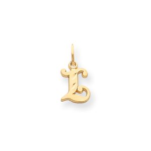 14k Yellow Gold, Isabelle Collection, Mini Letter L Initial Charm