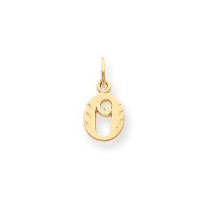 14k Yellow Gold, Isabelle Collection, Mini Letter O Initial Charm