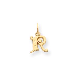 14k Yellow Gold, Isabelle Collection, Mini Letter R Initial Charm