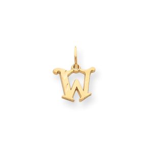 14k Yellow Gold, Isabelle Collection, Mini Letter W Initial Charm