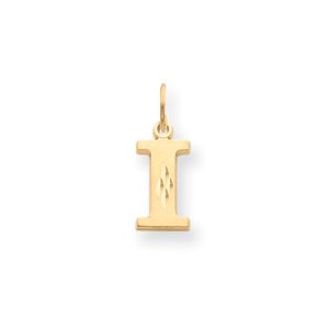 14k Yellow Gold, Julia Collection, Small Satin Block Initial I Pendant