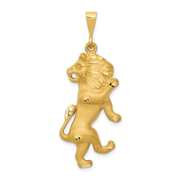 14k Yellow Gold Large Leo the Lion Zodiac Pendant