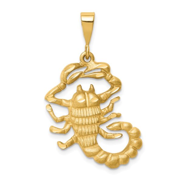 14k Yellow Gold Large Scorpio the Scorpion Zodiac Pendant