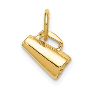 14k Yellow Gold Mini 3D Megaphone Charm