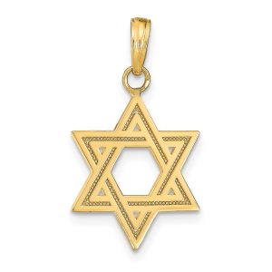 14k Yellow Gold Star of David Pendant