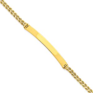 14k Yellow Gold Two Strand Rope I.D. Bracelet - 7 Inch