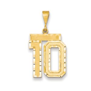 14k Yellow Gold, Varsity Collection, Large D/C Pendant Number 10