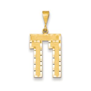 14k Yellow Gold, Varsity Collection, Large D/C Pendant Number 11