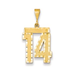 14k Yellow Gold, Varsity Collection, Large D/C Pendant Number 14