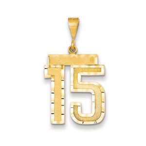 14k Yellow Gold, Varsity Collection, Large D/C Pendant Number 15