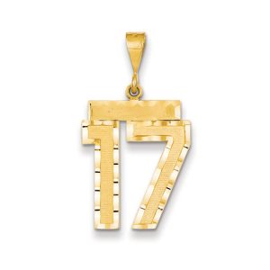 14k Yellow Gold, Varsity Collection, Large D/C Pendant Number 17