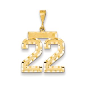 14k Yellow Gold, Varsity Collection, Large D/C Pendant Number 22