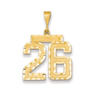 14k Yellow Gold, Varsity Collection, Large D/C Pendant Number 26