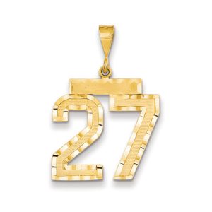 14k Yellow Gold, Varsity Collection, Large D/C Pendant Number 27