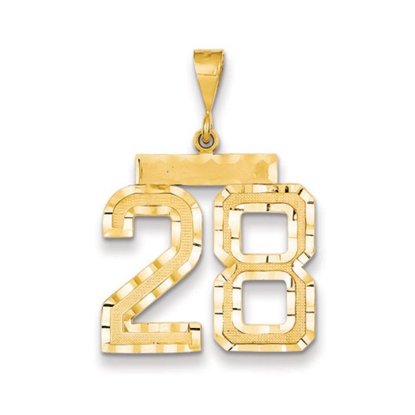 14k Yellow Gold, Varsity Collection, Large D/C Pendant Number 28