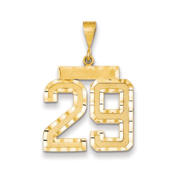 14k Yellow Gold, Varsity Collection, Large D/C Pendant Number 29