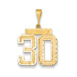 14k Yellow Gold, Varsity Collection, Large D/C Pendant Number 30