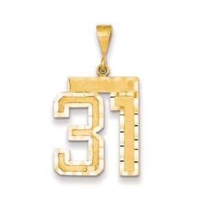 14k Yellow Gold, Varsity Collection, Large D/C Pendant Number 31