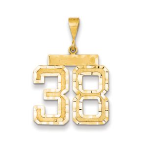 14k Yellow Gold, Varsity Collection, Large D/C Pendant Number 38