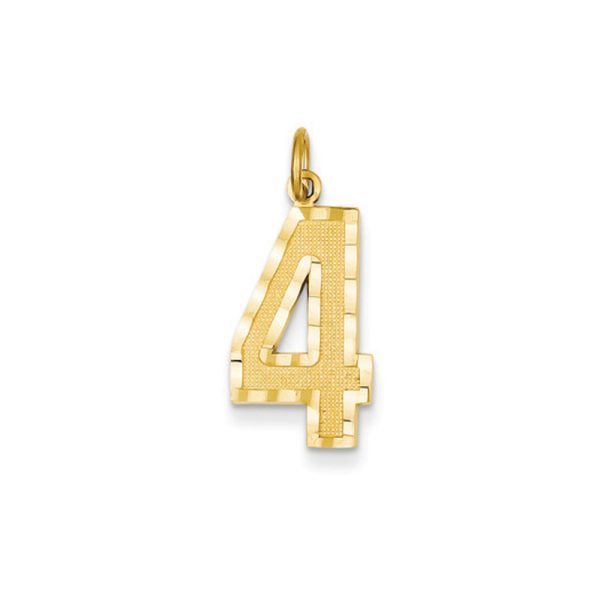 14k Yellow Gold, Varsity Collection, Large D/C Pendant Number 4