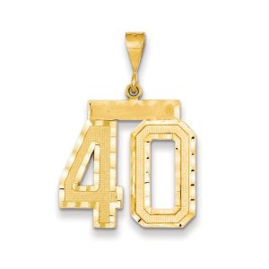 14k Yellow Gold, Varsity Collection, Large D/C Pendant Number 40