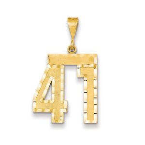 14k Yellow Gold, Varsity Collection, Large D/C Pendant Number 41