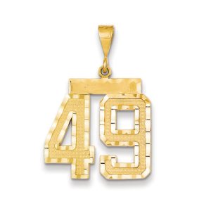 14k Yellow Gold, Varsity Collection, Large D/C Pendant Number 49