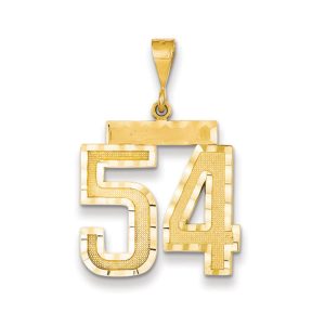 14k Yellow Gold, Varsity Collection, Large D/C Pendant Number 54