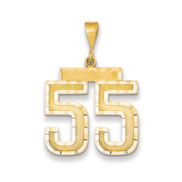 14k Yellow Gold, Varsity Collection, Large D/C Pendant Number 55